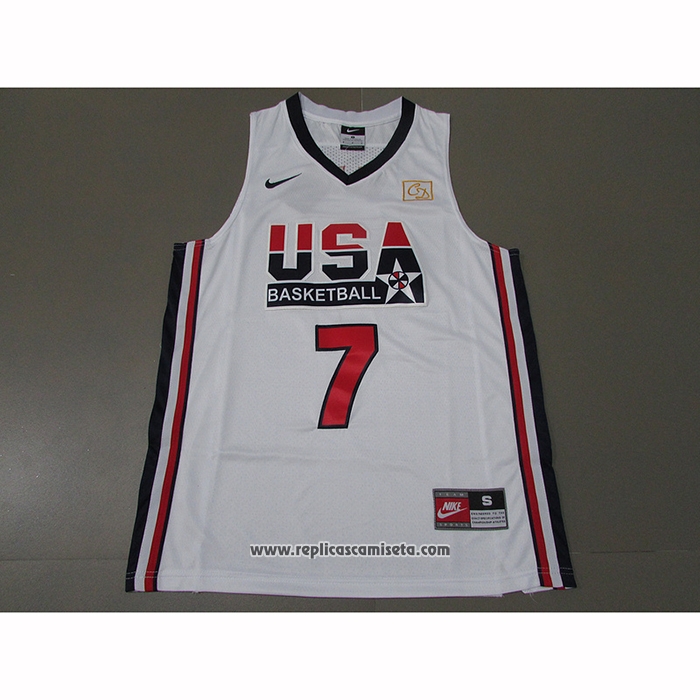 Camiseta USA 1992 Larry Bird #7 Blanco